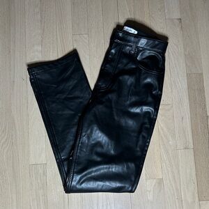 Abercrombie & Fitch Faux Leather Pants Size 27 90’s Straight High Rise